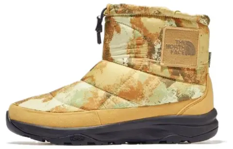 THE NORTH FACE Nuptse Waterproof Height Increasing Comfortable Short Outdoor Boots Unisex Yellow