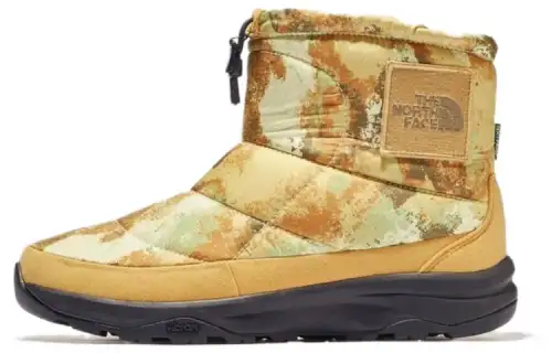 THE NORTH FACE Nuptse Waterproof Height Increasing Comfortable Short Outdoor Boots Unisex Yellow