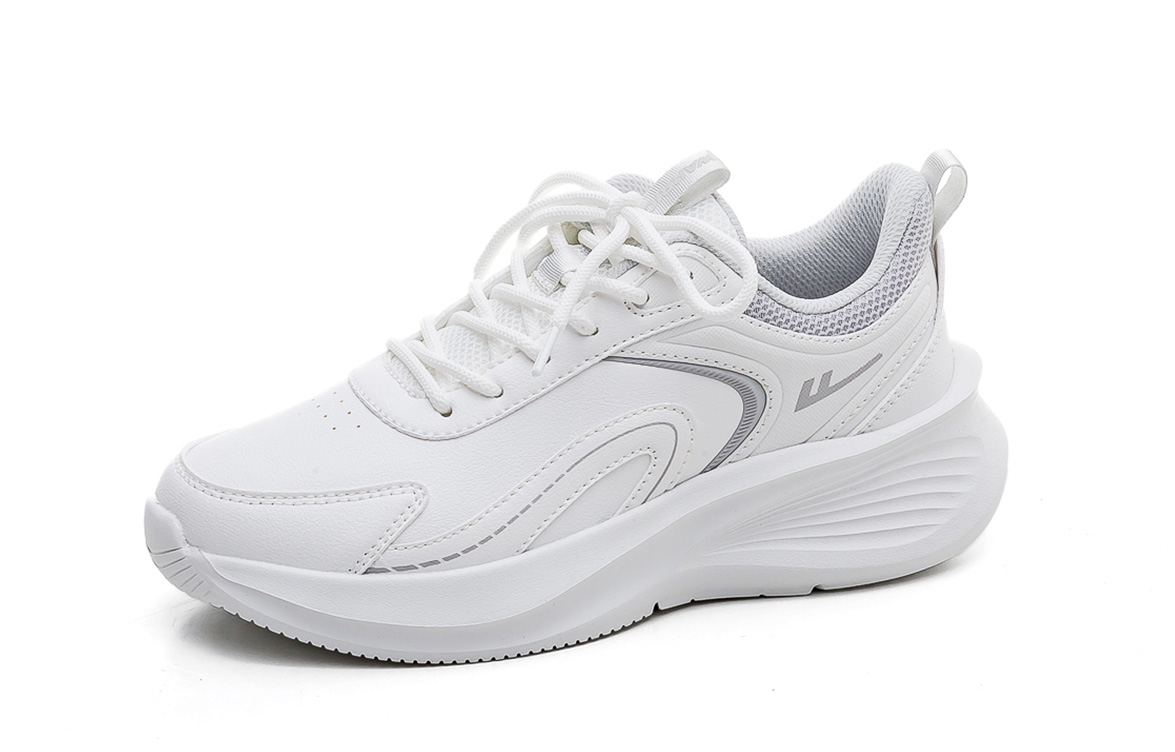 Warrior Cushioning Breathable Mid top Casual City Commuting Running Shoes Women’s White Gray