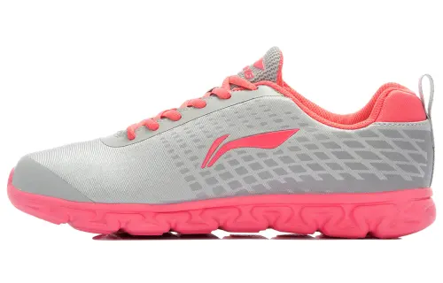 Li Ning Comfortable Cushioning Slip Resistant Abrasion Resistant Low top Running Shoes Women's Gray Pink