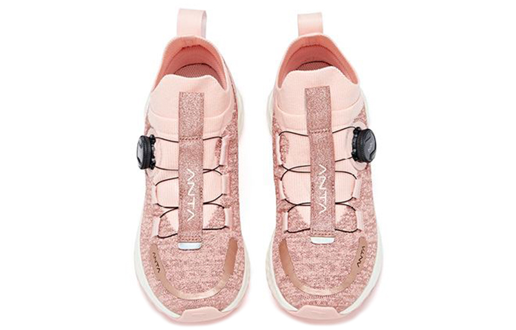 Anta NASA Collaboration Cushioning Slip Resistant Abrasion Resistant Rebound Low top Running Shoes Women’s Pink