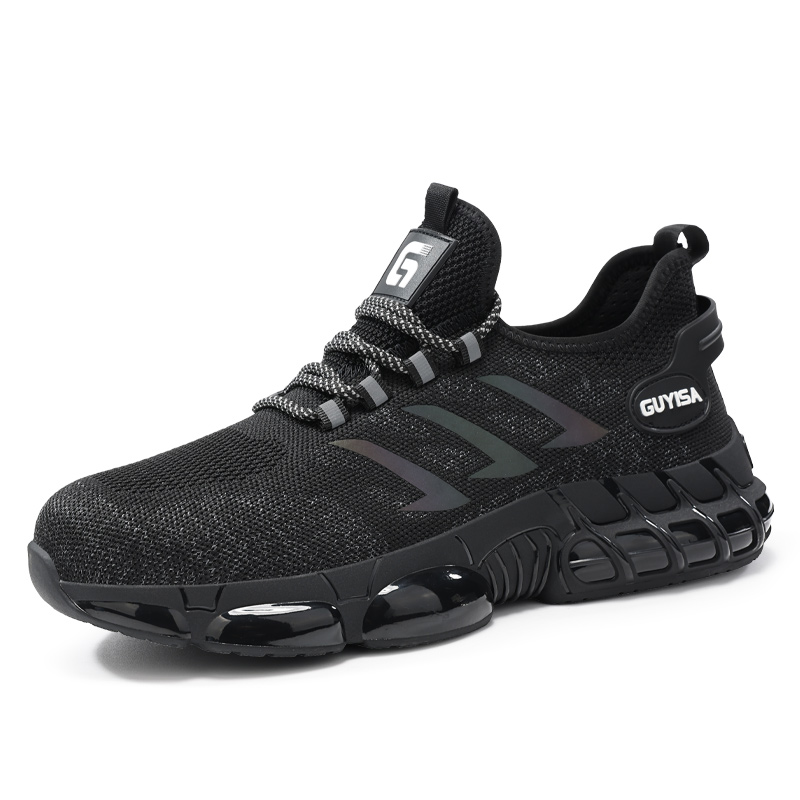 GUYISA Impact Resistant Cushioning Slip Resistant Low top Outdoor Shoes Men’s Black