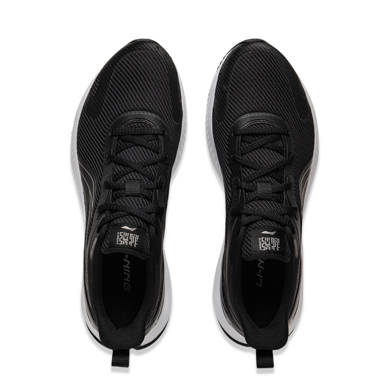 Li Ning Cushioning Slip Resistant Abrasion Resistant Low top Casual Running Shoes Men’s Black