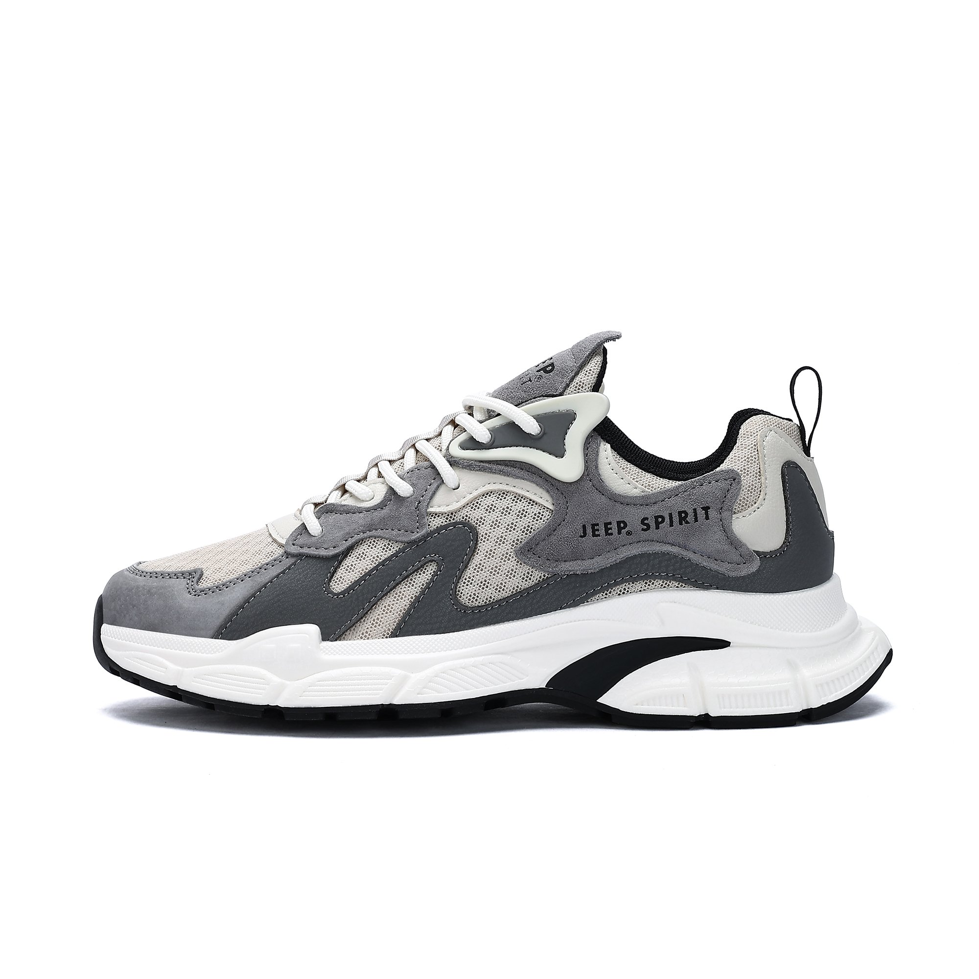 JEEP SPIRIT Cushioning Abrasion Resistant Breathable Lightweight Low top Outdoor Shoes Men’s Time Gray