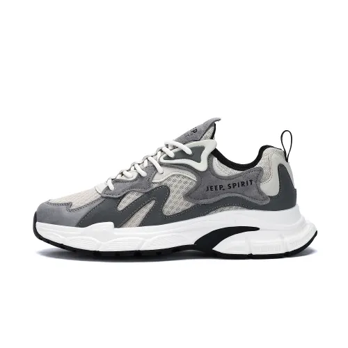 JEEP SPIRIT Cushioning Abrasion Resistant Breathable Lightweight Low top Outdoor Shoes Men's Time Gray