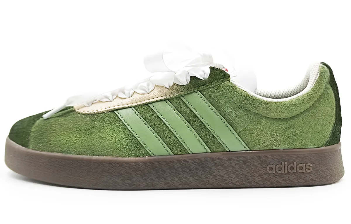 Adidas VL COURT 2.0 Cushioning Abrasion Resistant Low top Skateboard Shoes Unisex Green