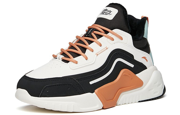 ANTA Leather Fleeced Running Shoes ‘White Orange Black’ Women’s