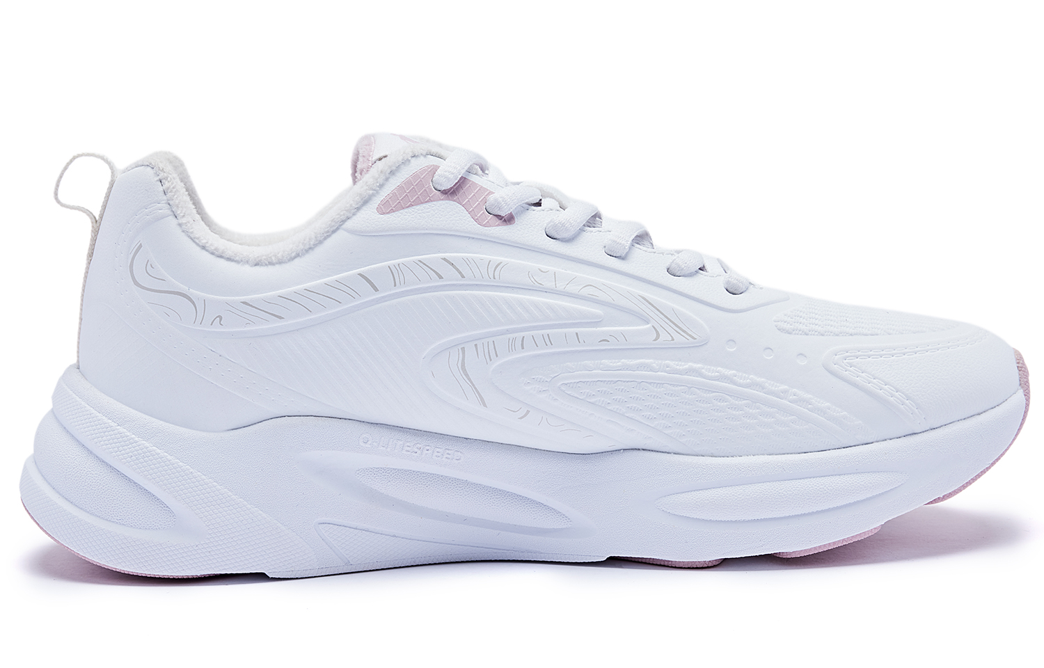 QIAODAN Fleece Lined Thermal Low top Running Shoes Women’s White Purple
