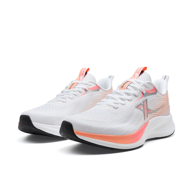 XTEP Breathable, Lightweight Coverage Low top Casual Training Sprint Running Shoes Men’s White Orange