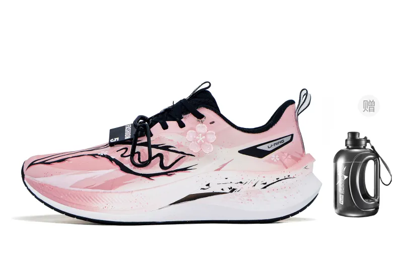 Li Ning Red Hare 7 Pro Cushioning Slip Resistant Low top Physical Fitness Test & Exam Running Shoes Unisex Pink