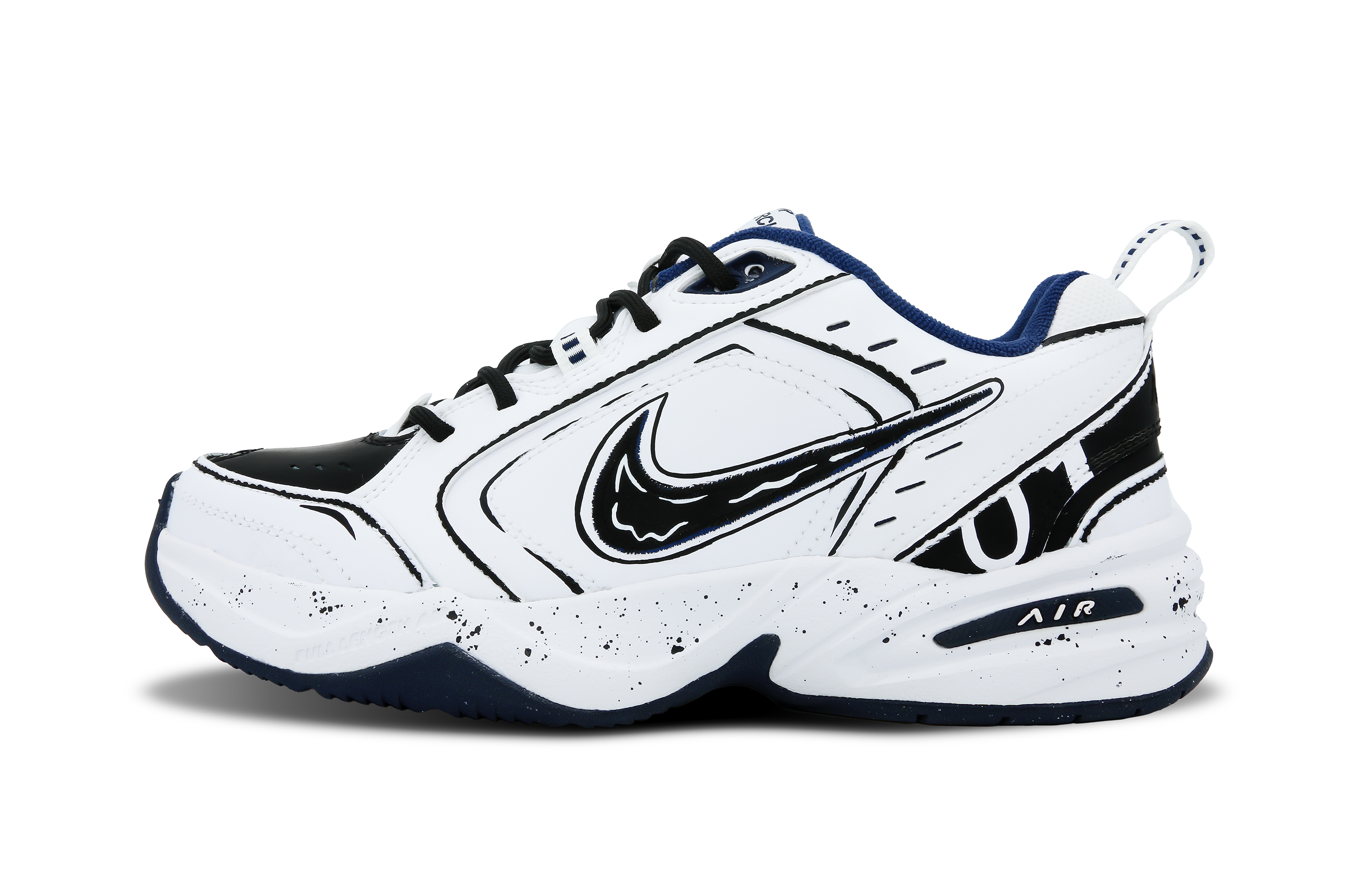 Nike Air Monarch 4 Cushioning Slip Resistant Cushioning Slip Resistant Low top Chunky Sneakers Unisex Black White