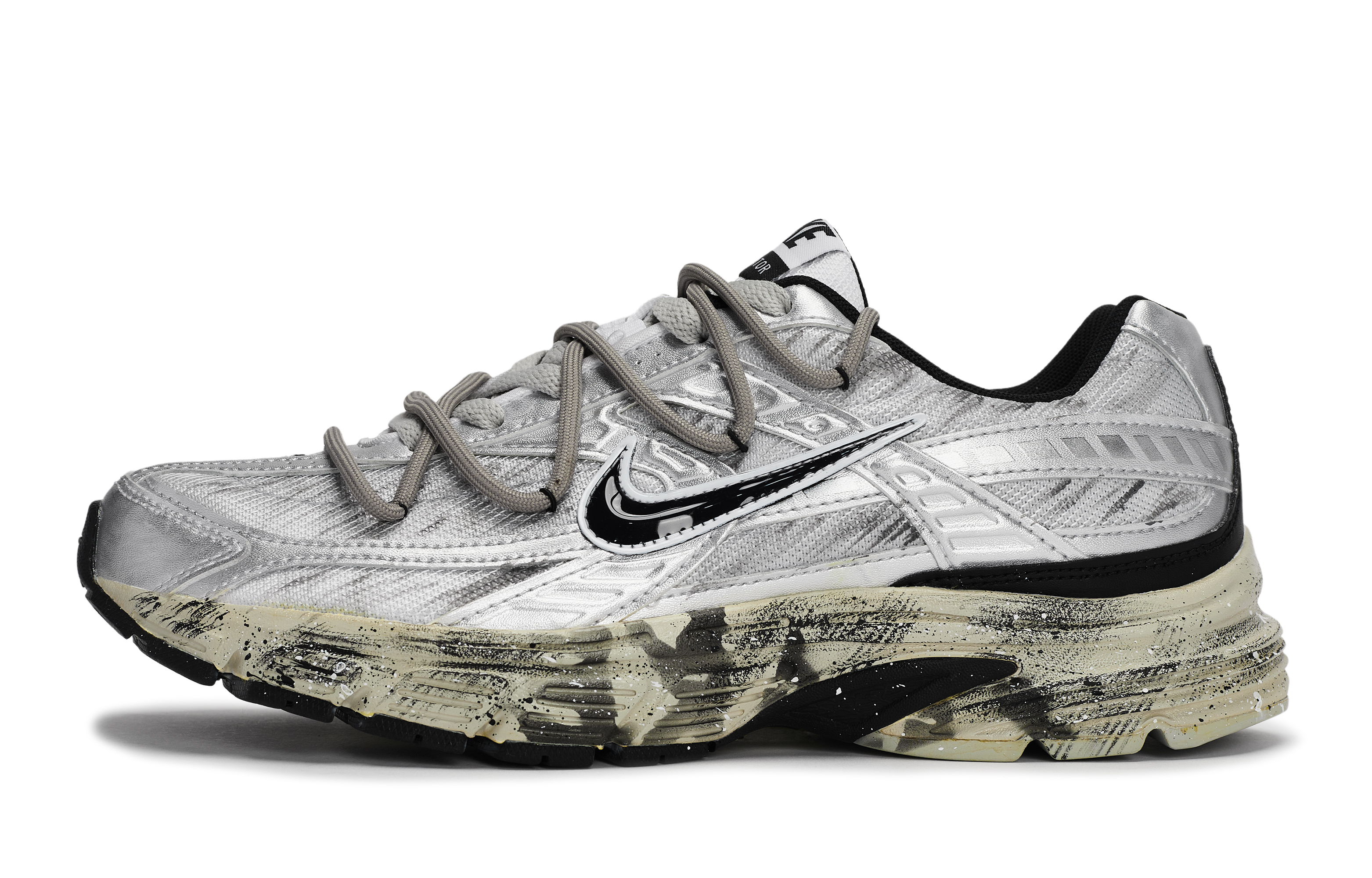 Nike Initiator Abrasion Resistant Low top Running Shoes Men’s Black Silver Brown