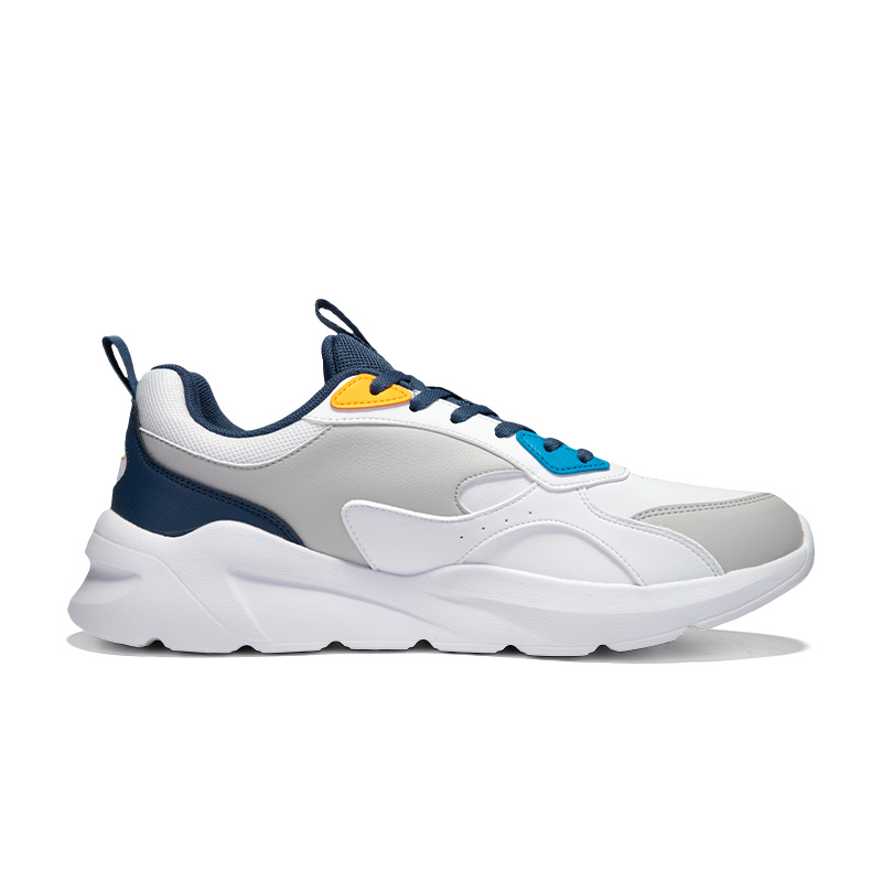 Erke Synthetic Leather, Textile Cushioning, Wear Resistant Low top Casual Running Shoes Men’s Mist Gray
