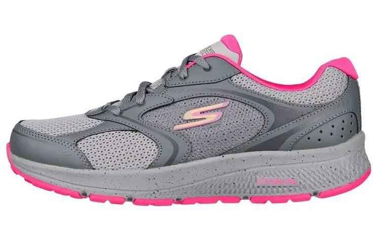 Skechers Go Run Consistent Comfortable Textile, Leather Low top Running Shoes Women's Gray Pink