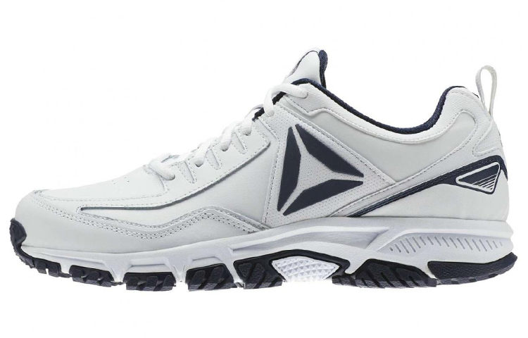 Reebok Ridgerider Leather Comfortable Low top Running Shoes Men's White Blue 4E Width