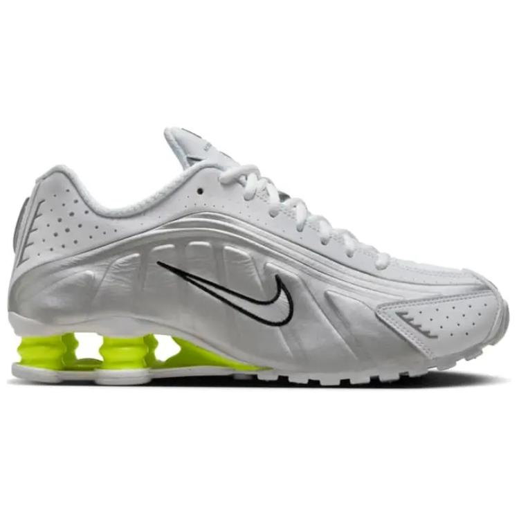 Nike Shox R4 White Metallic Silver Volt Women’s