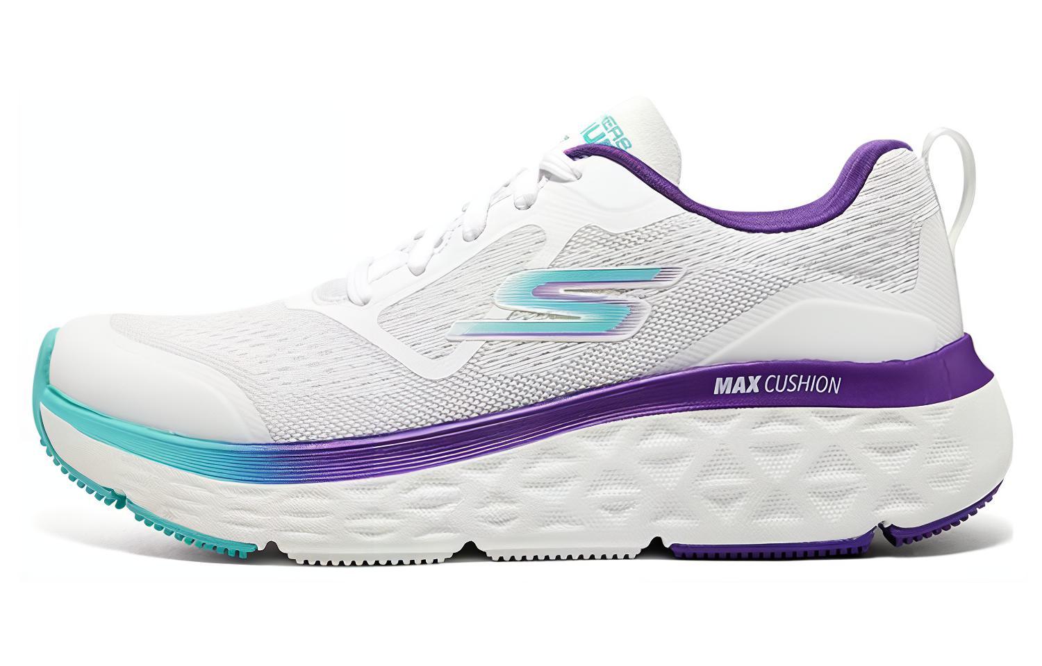 Skechers Skechers Max Cushioning Delta Star Series Fabric Low-top Running Shoes Women's White Purple Blue