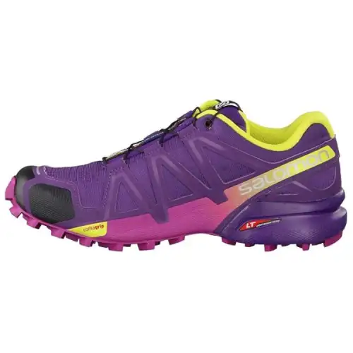 SALOMON Speedcross 4 Cushioning Slip Resistant Abrasion Resistant Waterproof Low top Running Shoes Women's Purple