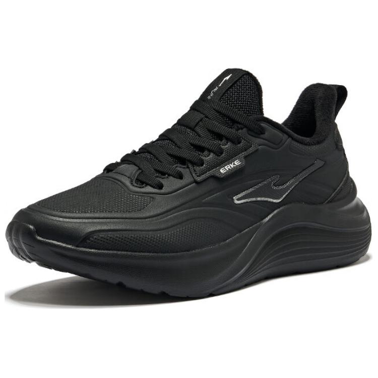 Erke Mingyu 2 Comfortable Fleece Lined Abrasion Resistant Thermal Low top Running Shoes Men’s Jet Black