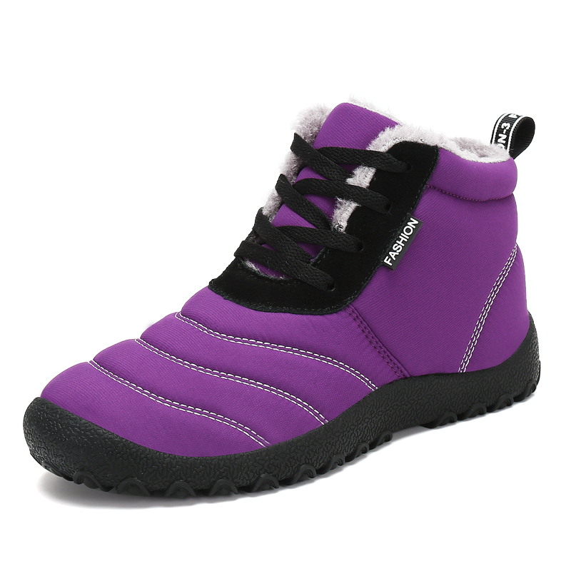Leyang Versatile Fleece Lined Mid top Outdoor Shoes Unisex Purple