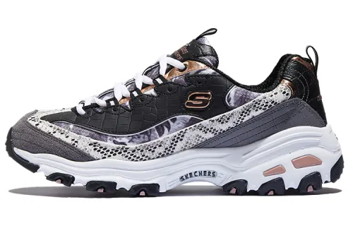 Skechers D'Lites Runway Ready Low Top Daddy Shoes Black/Purple Women's