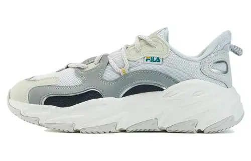 FILA Comfortable Textile, Synthetic Leather Low top Running Shoes Women's Gray White