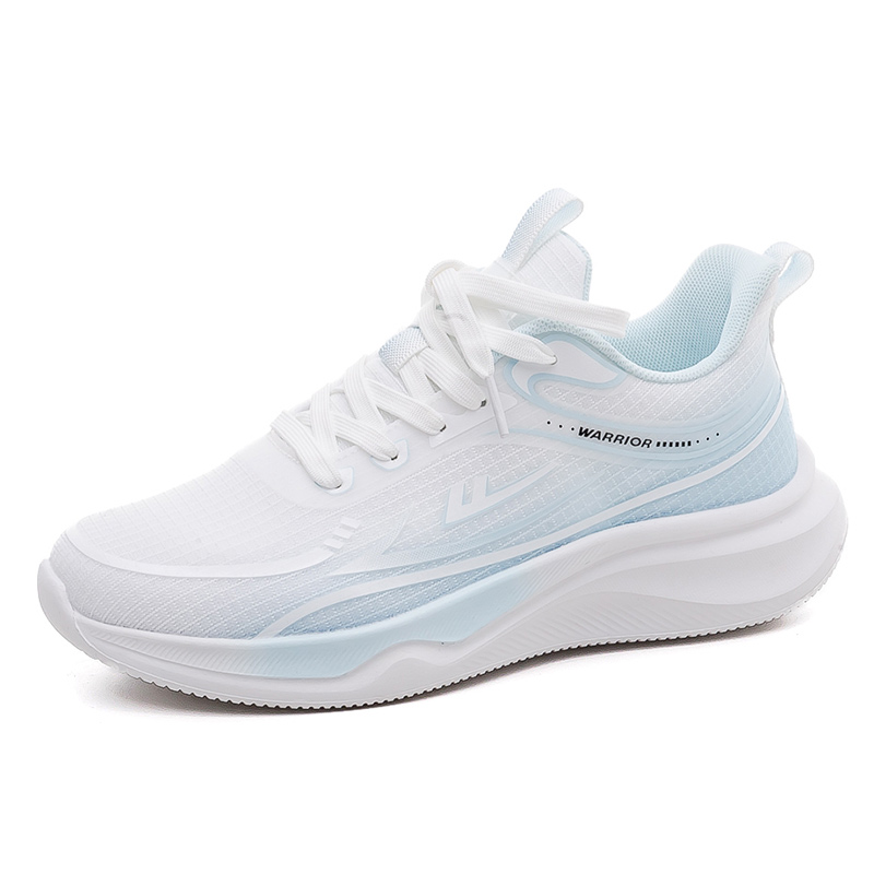 Warrior Fabric Cushioning Abrasion Resistant Rebound Low top Casual Training Running Shoes Unisex White Moon