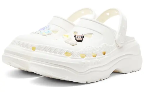 PEAK Taichi Clogs Elevator Shoes Clogs Women's Canvas White