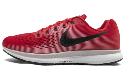 Nike Pegasus 34 Comfortable Racing Professional Sports Fabric Shock Absorbing, Anti-Slip, Breathable Recovery Low Top Marathon Running Shoes Men's Red and White