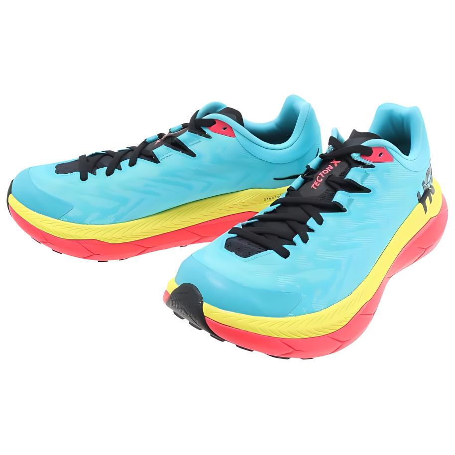 HOKA ONE ONE Comfortable And Breathable Cushioning Slip Resistant Low top Running Shoes Unisex Blue Yellow