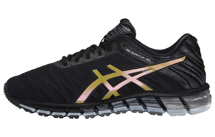 Asics Gel Quantum 180 Abrasion Resistant Low top Running Shoes Men's Black Gold