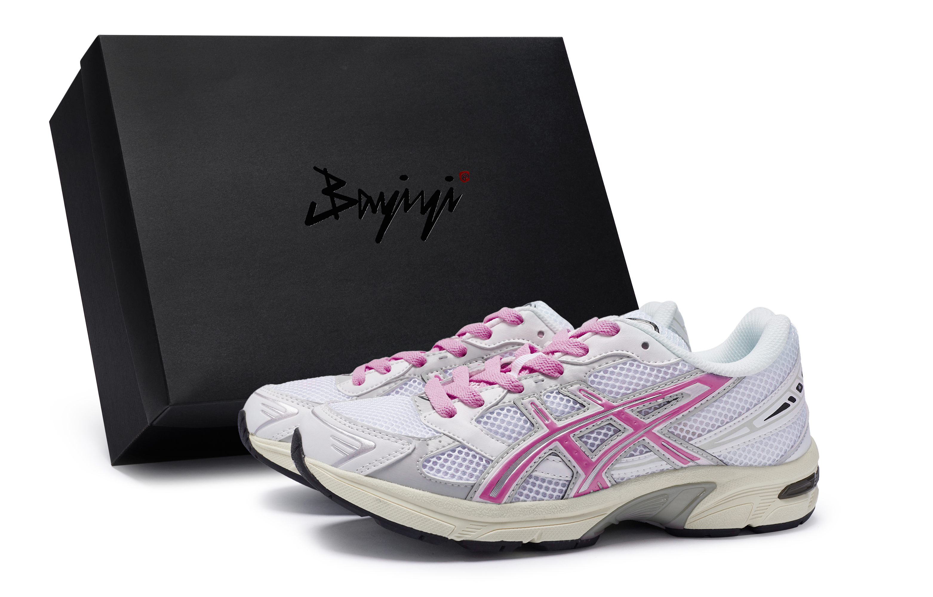 Asics Gel 1130 Cushioning Abrasion Resistant Breathable Low top Running Shoes Unisex White Gray Rose Red