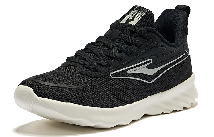 Erke Cushioning Slip Resistant Low top Running Shoes Men’s Black Silver