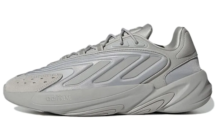Adidas Originals Ozelia Synthetic Leather Cushioning Slip Resistant Low top Chunky Sneakers Unisex Silver Gray