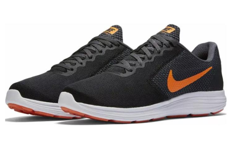 Мужские кроссовки Nike REVOLUTION 3 (серо-оранжевые) — Серый / оранжевый — фото 2