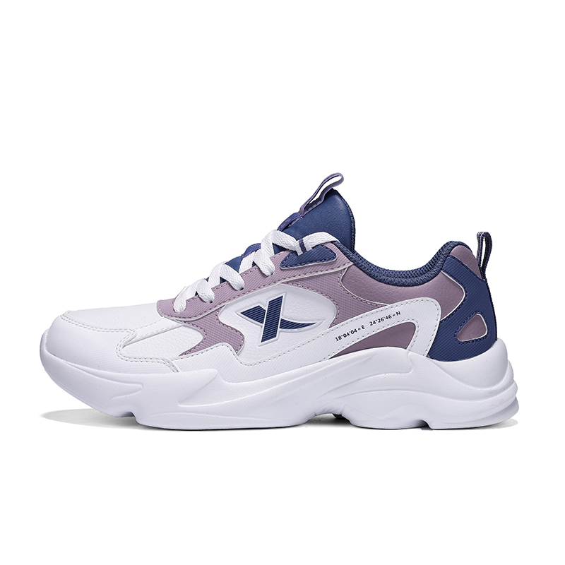 XTEP Cushioning, Wear Resistant Low top Casual Running Shoes Women’s White Purple Blue