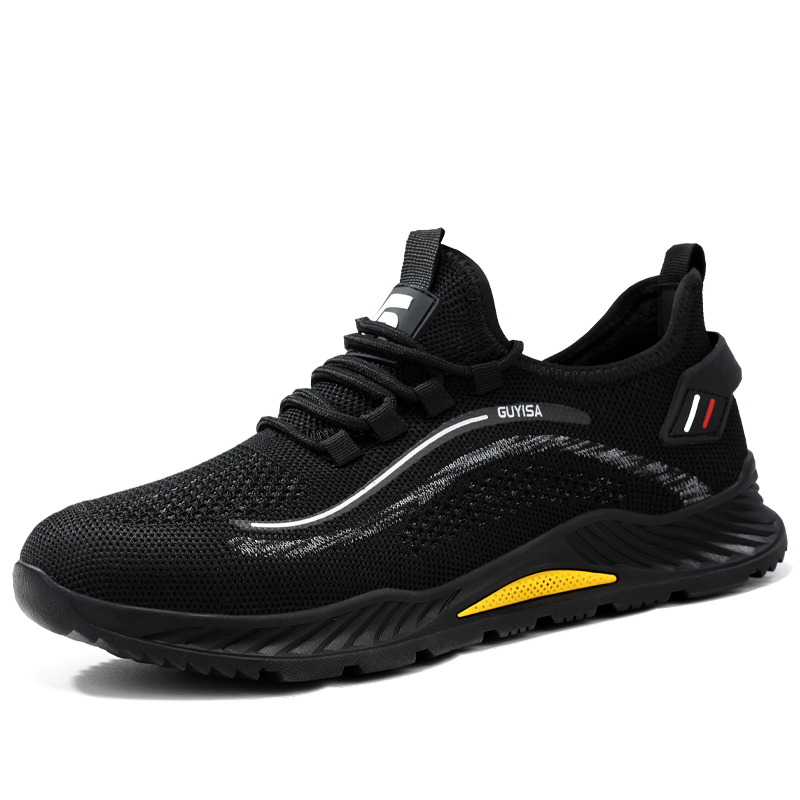 GUYISA Impact Resistant Slip Resistant Low top Outdoor Shoes Men’s Black