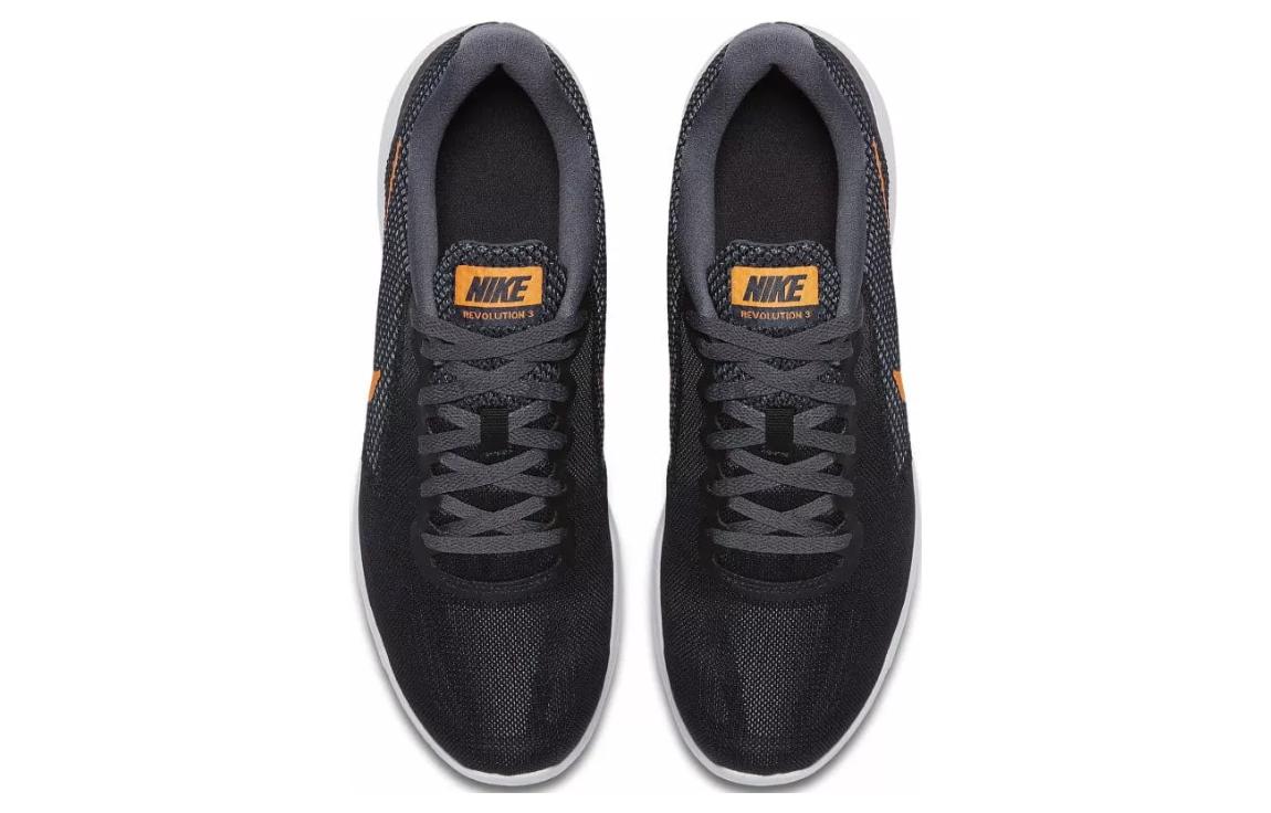 Мужские кроссовки Nike REVOLUTION 3 (серо-оранжевые) — Серый / оранжевый — фото 3