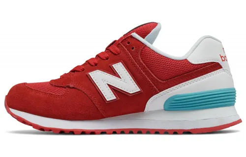 New Balance 574 Series Suede Sneakers Red Women's