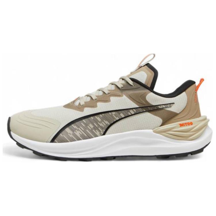 PUMA Electrify Nitro Soft And Comfortable Slip Resistant Abrasion Resistant Low top Running Shoes Men's Khaki