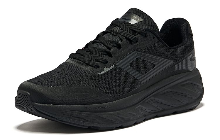 Erke Chiye Lightweight Cushioning Low top Running Shoes Men’s Jet Black Carbon Gray