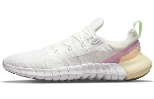 Nike Free RN 5.0 comfortable, shock-absorbing, non-slip, wear-resistant, breathable and lightweight low-top casual running shoes for women, white
