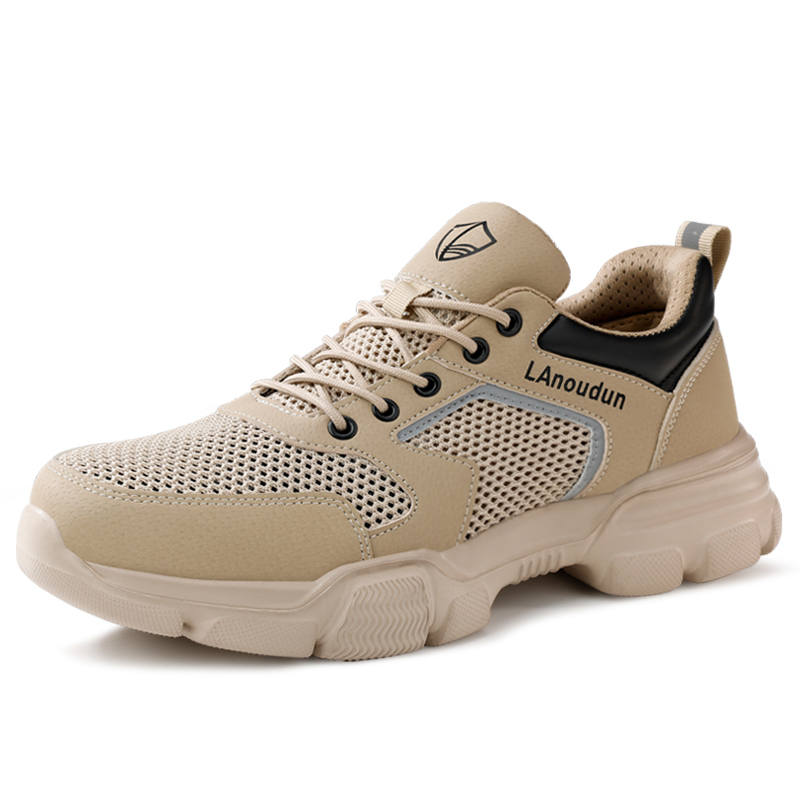 LANOUDUN Breathable, Impact Resistant, Lightweight Low top Outdoor Shoes Unisex Khaki