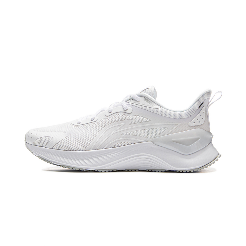 Li Ning Cushioning Slip Resistant Abrasion Resistant Low top Casual Running Shoes Men’s Standard White