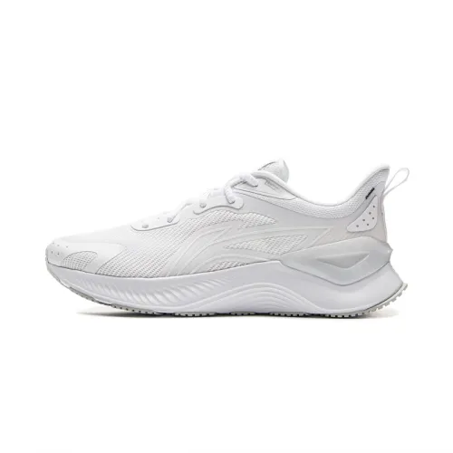 Li Ning Cushioning Slip Resistant Abrasion Resistant Low top Casual Running Shoes Men's Standard White
