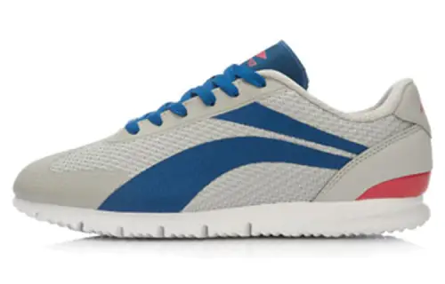 Li Ning Comfortable Cushioning Slip Resistant Abrasion Resistant Low top Running Shoes Men's Gray Blue