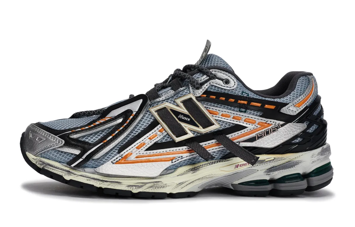 New Balance 1906 Abrasion Resistant Low top Running Shoes Men's Black Gray Orange