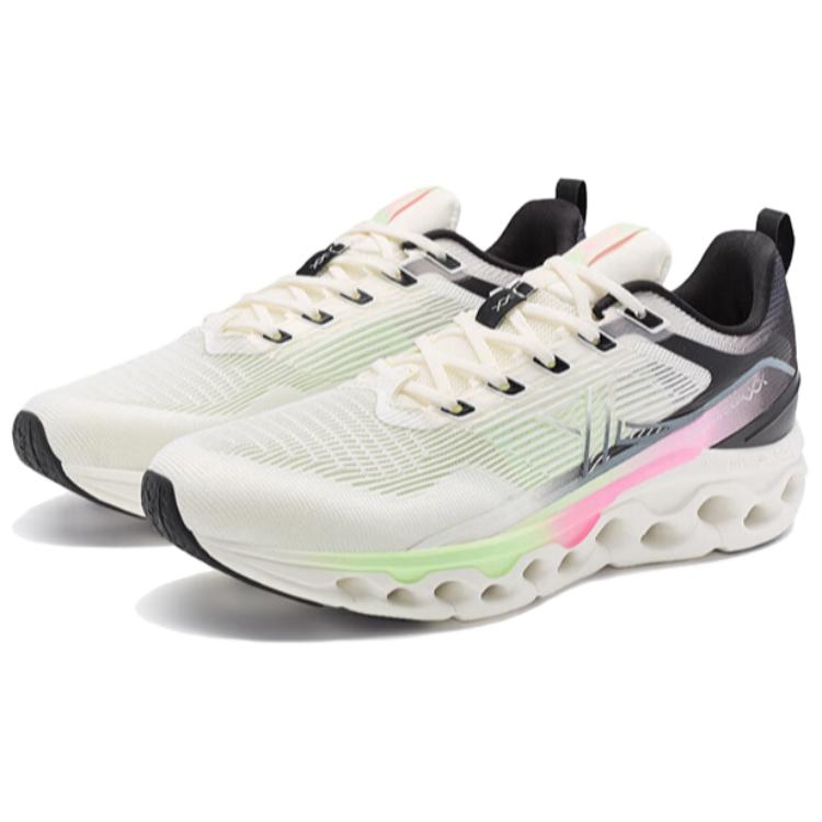 XTEP Abrasion Resistant Slip Resistant Low top Running Shoes Women’s Beige Black Green
