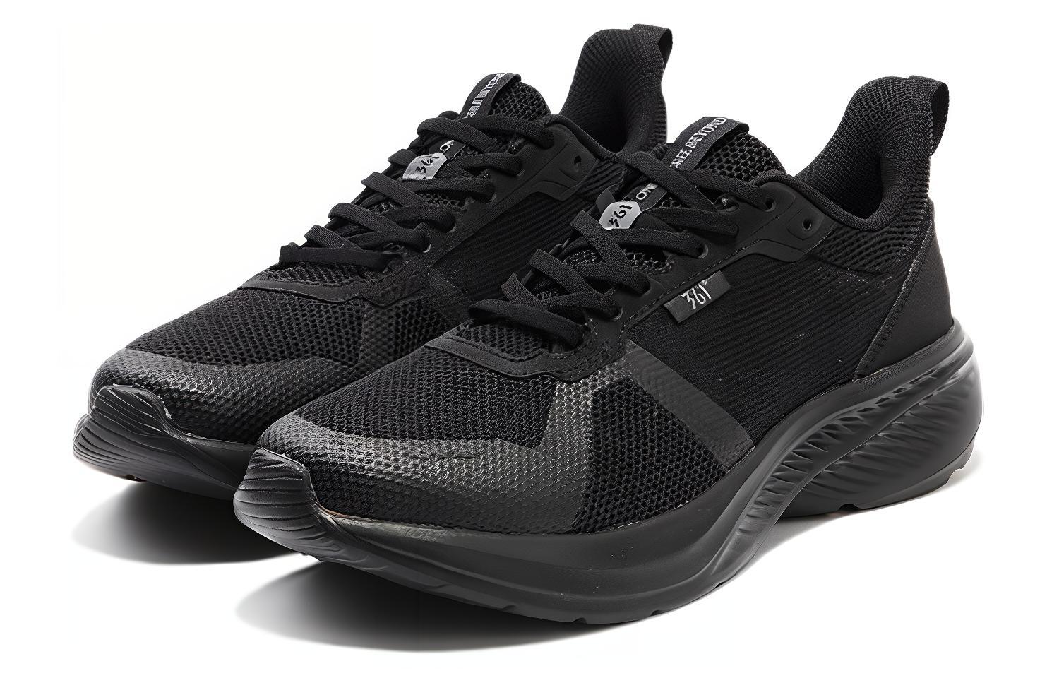 361° Comfortable Abrasion Resistant Breathable Low top Running Shoes Men’s Black Gray