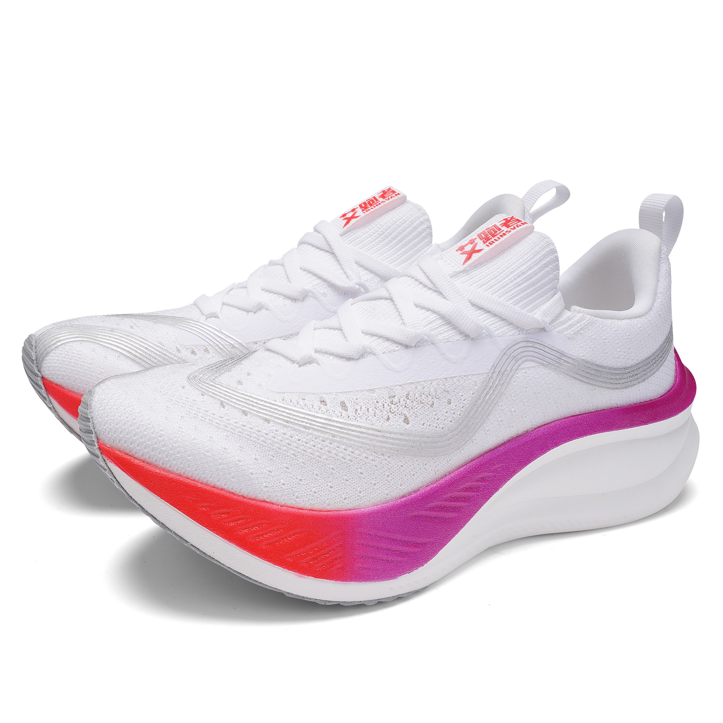 IRUNSVAN Running Shoes Unisex Low Top Iridescent Silver White/Charm Purple Gradient, Misty Warm Orange/Fluorescent Purple Gradient, Deep Sea Blue, Naples Yellow/Lemon